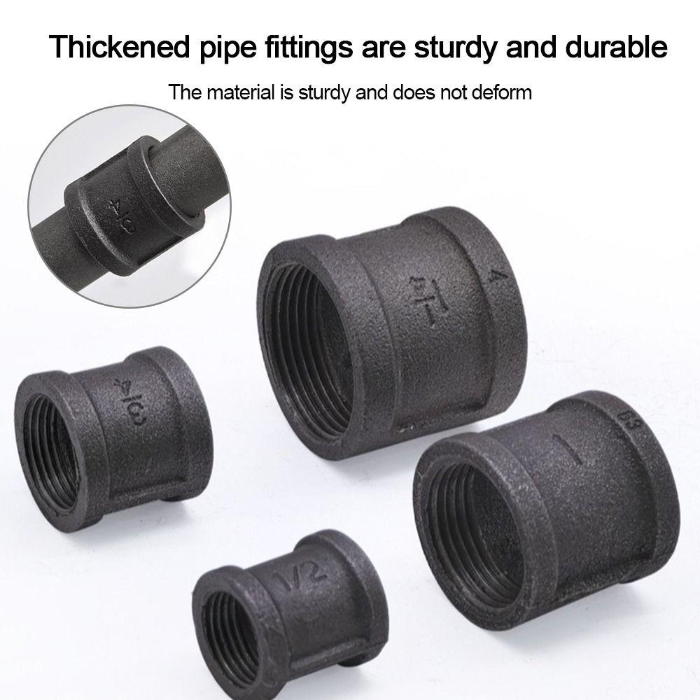 New Black Pipe Fittings Malleable Iron 1/2'' 3/4'' 1'' Pipe Connection Threaded Elbow Plumbing Pipe Joint