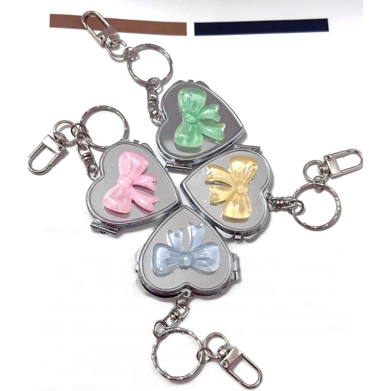 Pingente Elegante de Coração de Amor com Laço Acessório de Chaveiro Elegante Porta-Chaves para Mulheres Pingente de Chave de Carro de Liga Resistente