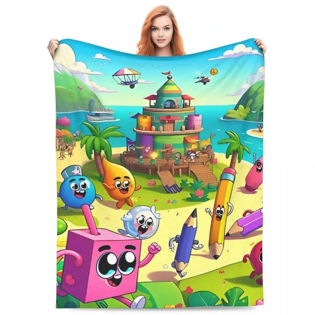 BFDI Inanimate Insanity Alle Charaktere Cartoon-Decke Battle for Dream Island Decke Bettwäsche Büro Weiche Schlafzimmer-Steppdecke