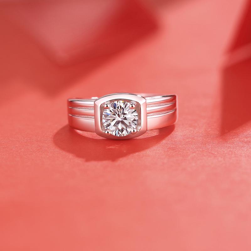 Tancise Man Classic 925 Sterling Silver  Moissanite Ring Ladies Jewelry Wedding Promise Party Gift