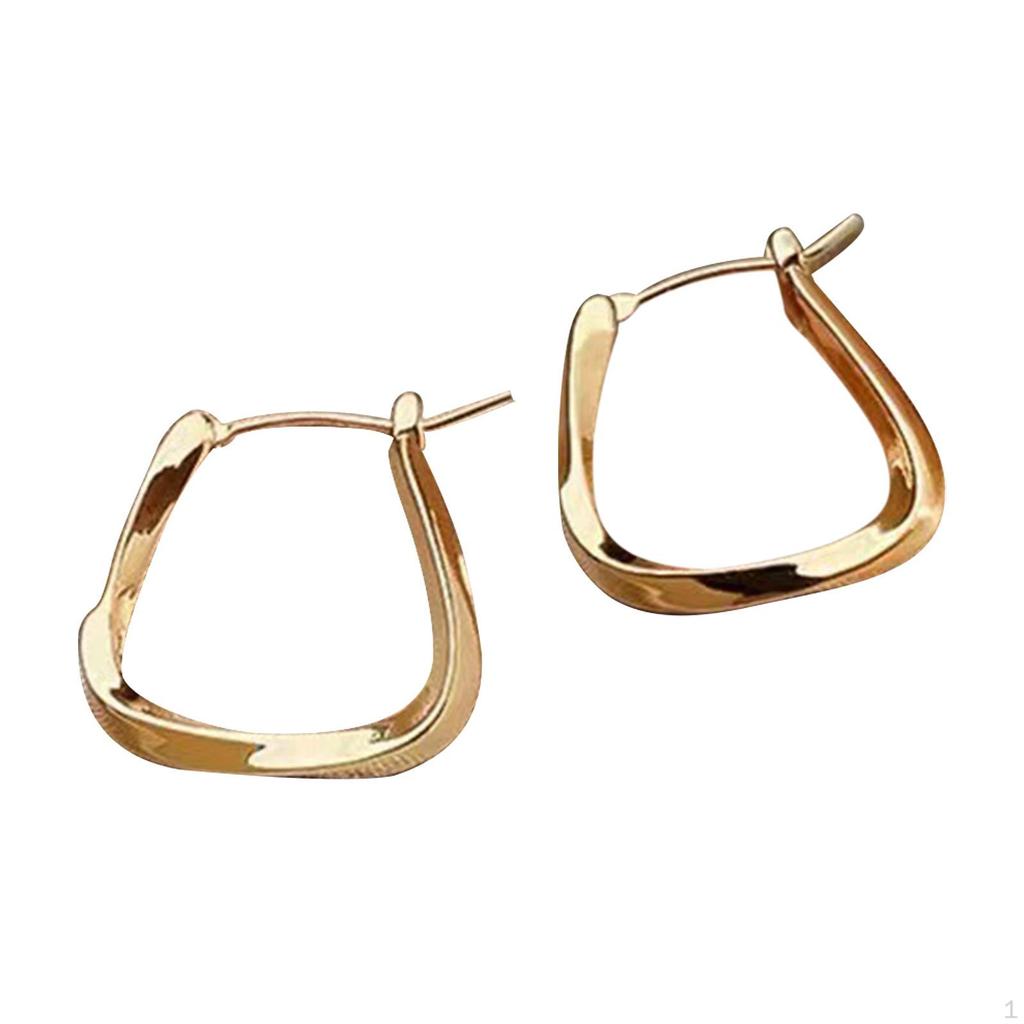 Geometric Metal Earrings Ear Studs Cute Simple Light Luxury Elegant Women Statement