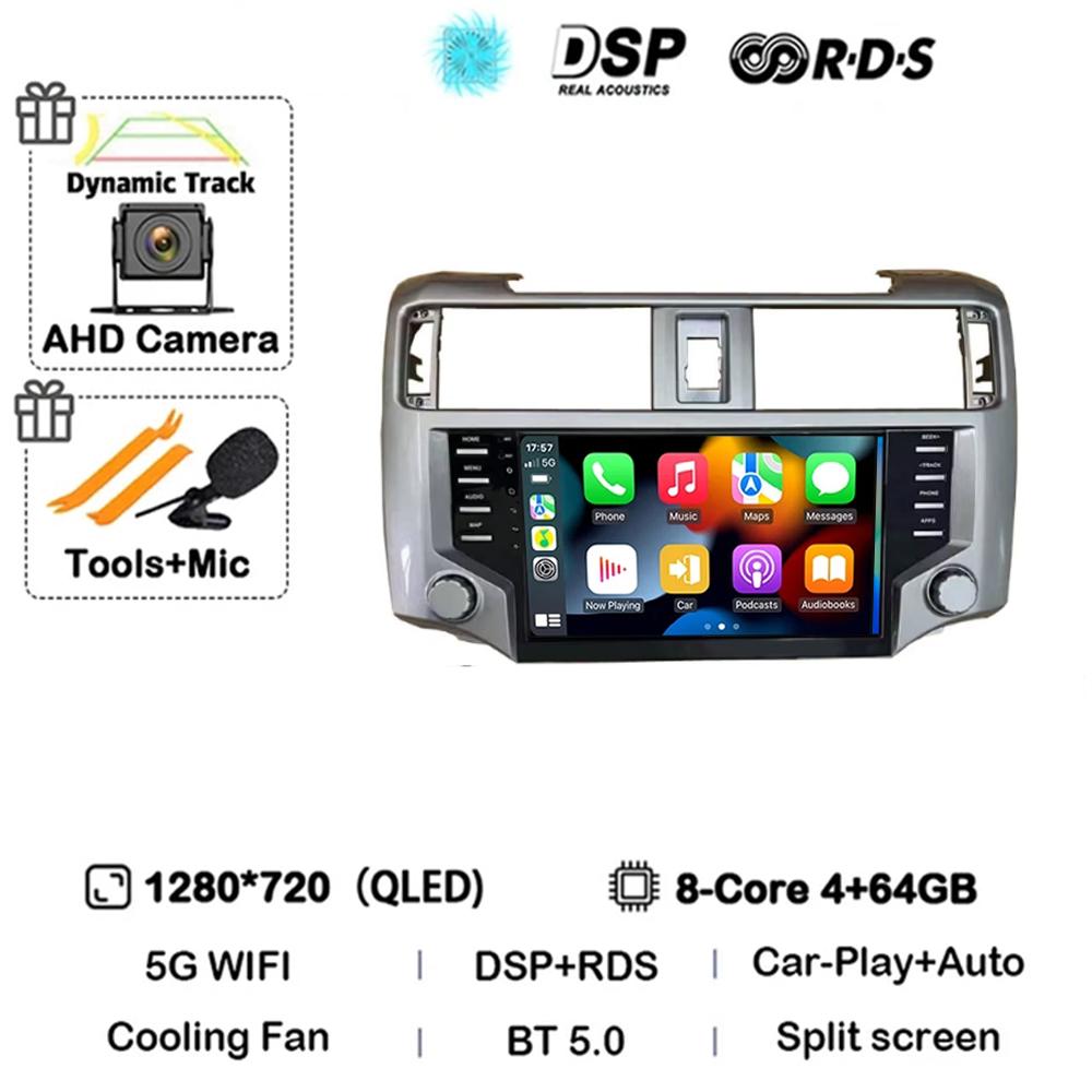 2Din Android 14 Auto Radio Per Toyota 4Runner 2014 - 2025 Lettore Multimediale WiFi BT Carplay 4G GPS