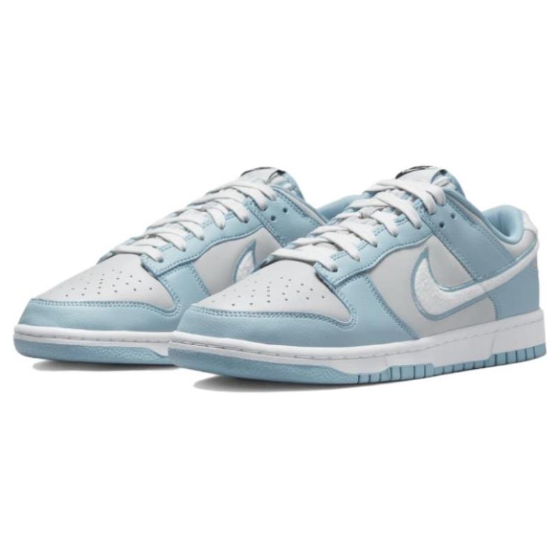 Nike Dunk Low 'Fleece Swoosh   Light Blue' Skate Shoes Sneakers FB1871-011