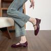 Retro Single Shoes Women's Summer Thick Heel with Shallow Mouth Mary Jane Shoes