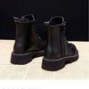 Thick-soled Female British Style Boots Wild Winter Short Boots Women Shoes Cotton Shoes Winter Plus Velvet