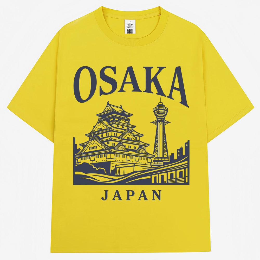 Japanese Style Osaka Print Tshirts Travel Destination Souvenir Unisex Unisex Fashion Vintage Short Sleeve Oversized Cotton T Shirts
