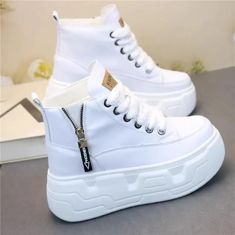 Fashion 10cm Women Casual Shoes Platform Wedge Women Fashion Sneakers Chunky Shoes Spring Autumn Vulcanize Skateboard