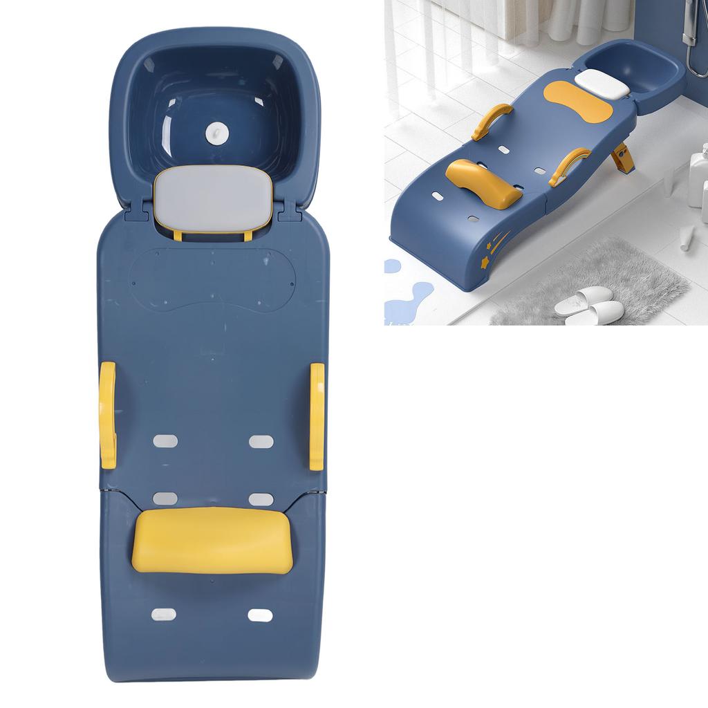 Kids Shampoo Chair Foldable Prevent Slip Toddler Hair Washing Chair with Shampoo Basin for 0 to 10 Years Old Child