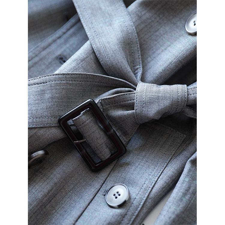 High-quality gray trench coat women's new spring clothing medium and long early spring thin jacket trendy women's clothing