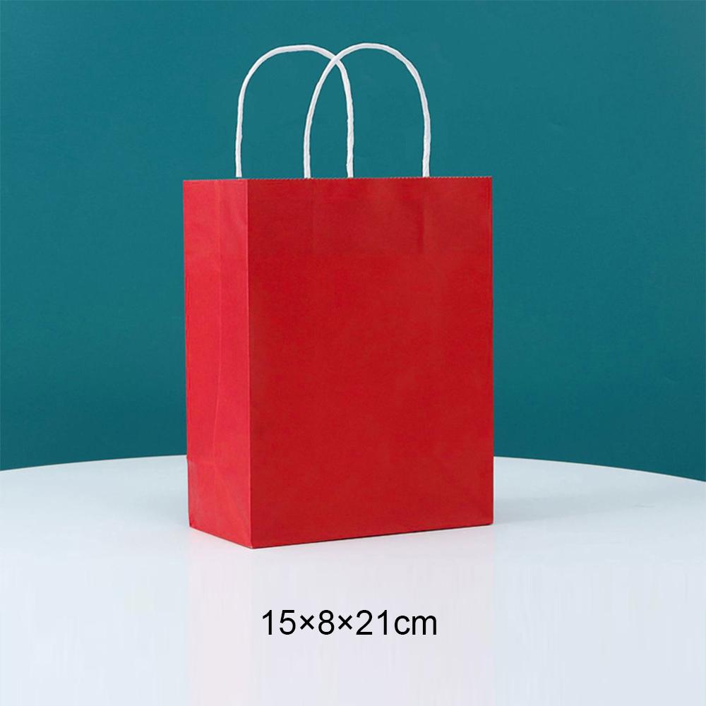 10/20/30/40/50pcs Candy Colorful Shopping Bags With Handle for Wedding Birthday Party Decoration Kraft Paper Bags Gifts Supplies
