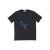 Animal Embroidered Crew Neck Pullover Short Sleeve T-Shirt Men Tops Navy-Blue 59704-NAV