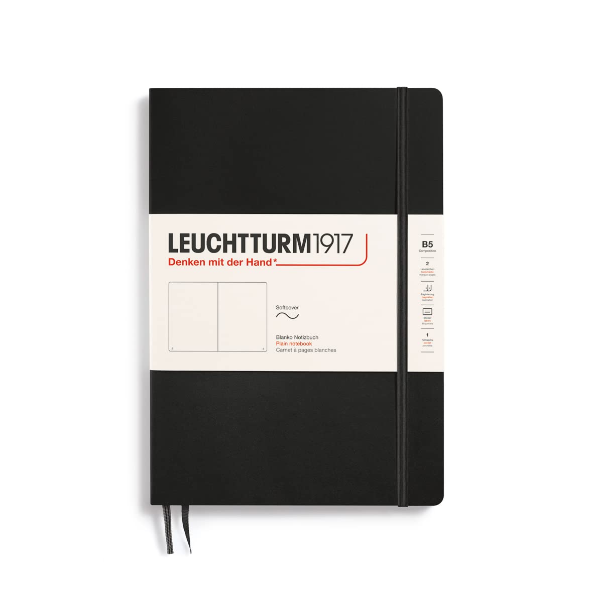 

Leuchtturm Блокнот B5 Без линовки Мягкая обложка Черный 349295 Официальный импорт чёрный