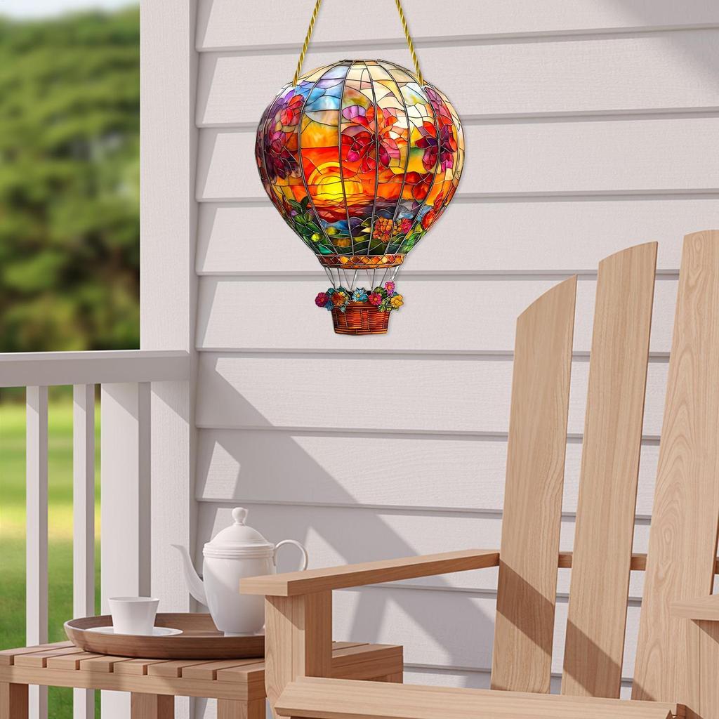 Hot Air Balloon Sun Catcher Acrylic Wall Hangable Colored Decor Indoor Window Decor Hangable Art for Indoor Outdoor