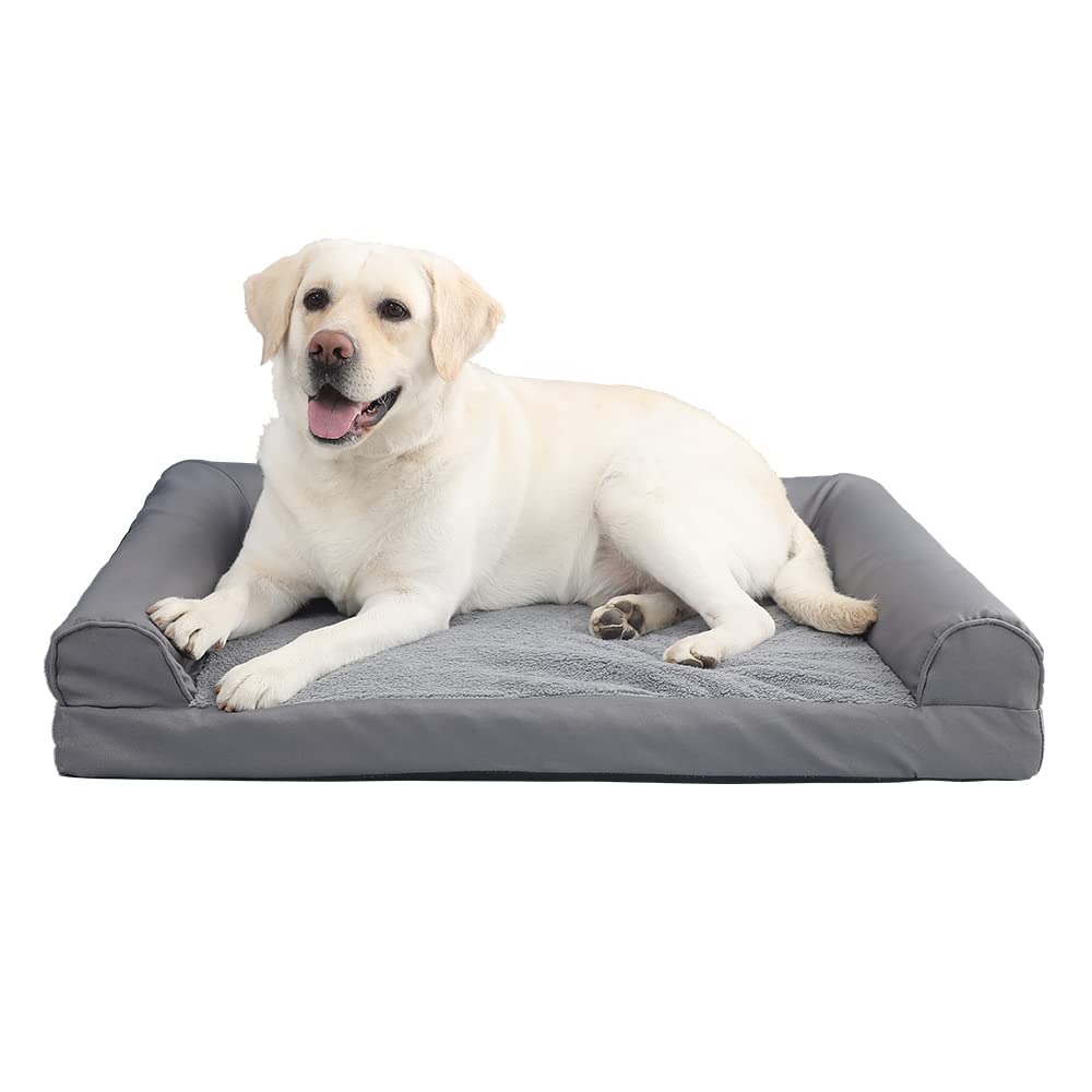 

Peto-Raifu U-Shaped Dog Bed 106×76×19 cm, Washable Cover, Egg-Crate Foam (Gray) серый