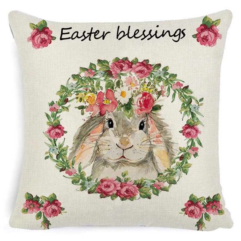 Pillowcase Easter Pillowcase Cartoon Truck Garland Rabbit Egg Animal Plaid