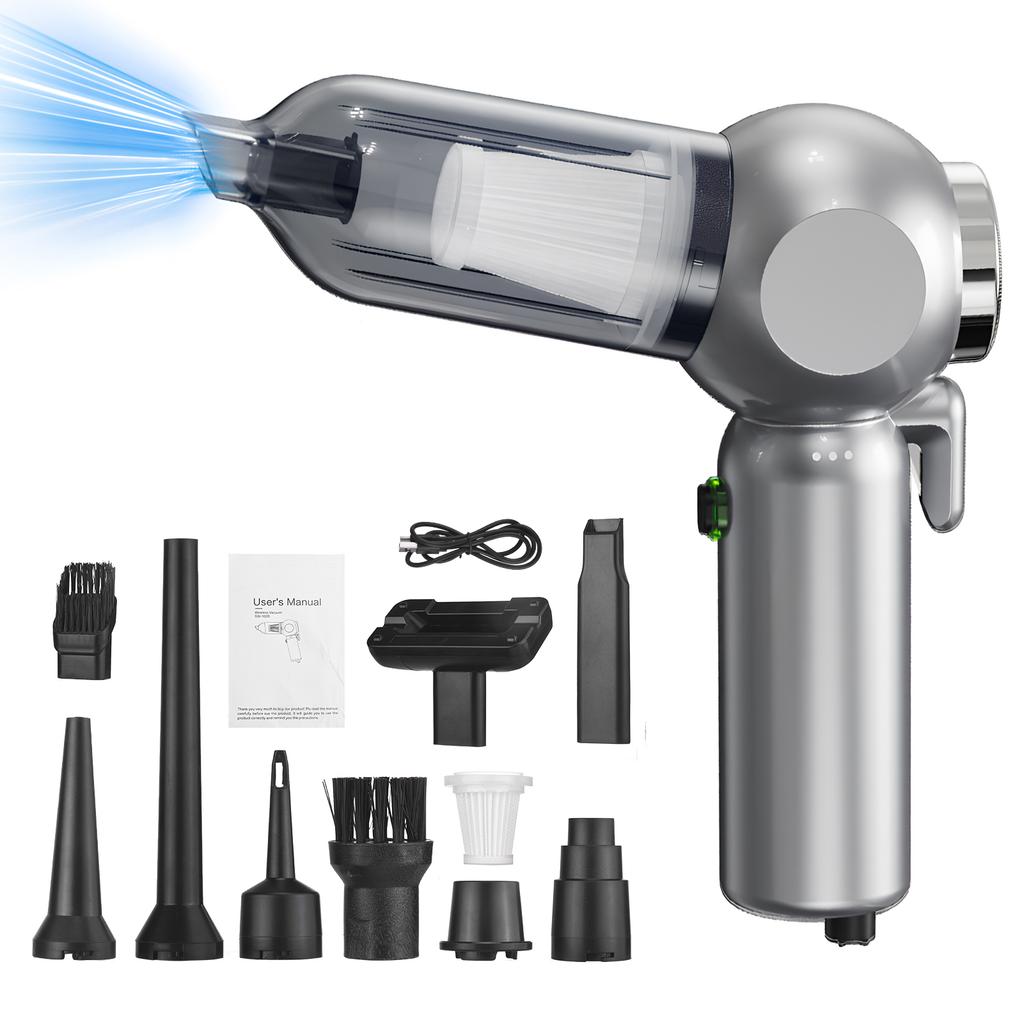 Multifunctional Car Vacuum Cleaner Portable 2in1 Cordless 16000PA Air Duster with 8cps Suction
