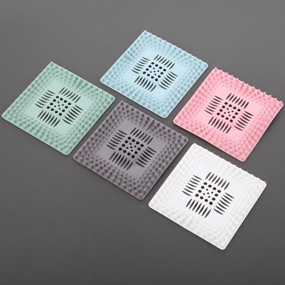 3pcs/set Floor Drain Sewer Outfall Drain Filter Square Shape Mesh Trap  Kitchen Bathroom Accessories