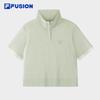 FUSION Women's Stand Collar Knitted Short Top