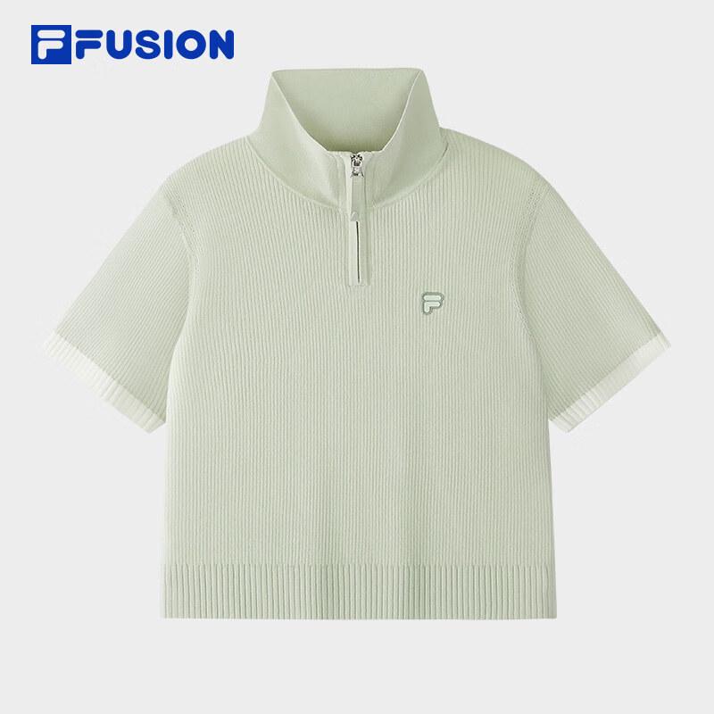 FILA FUSION Women s Stand Collar Knitted Short Top S