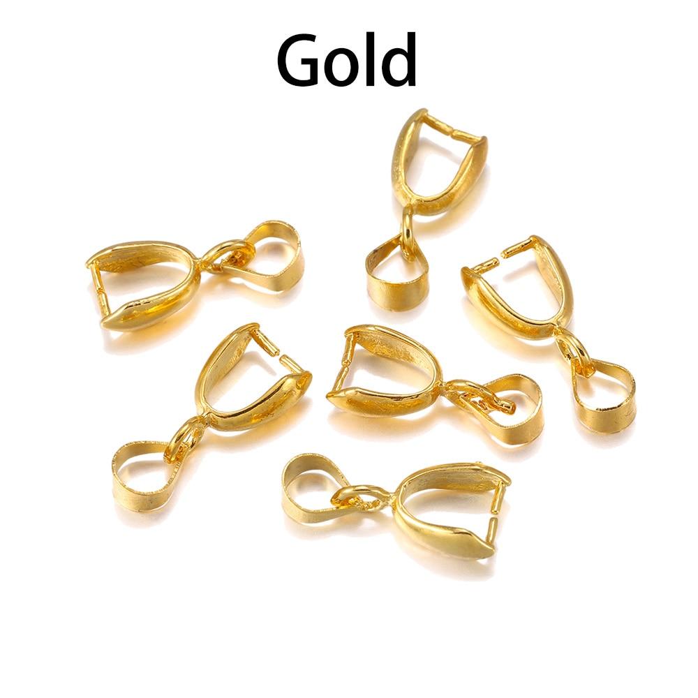20pcs/lot Copper Plated Pendants Clasp Clips Charm Bail Beads Melon Seeds Buckle For DIY Jewelry Making Necklace Supplies