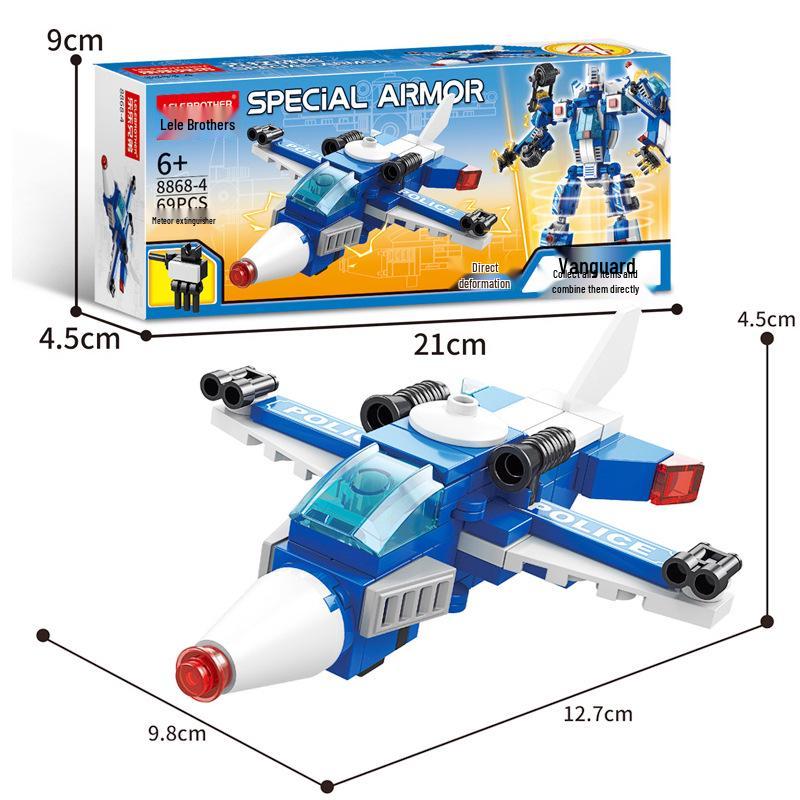 Compatible Engineering Firefighting Robot Car Model - Educational Assembly Toy with Building Blocks