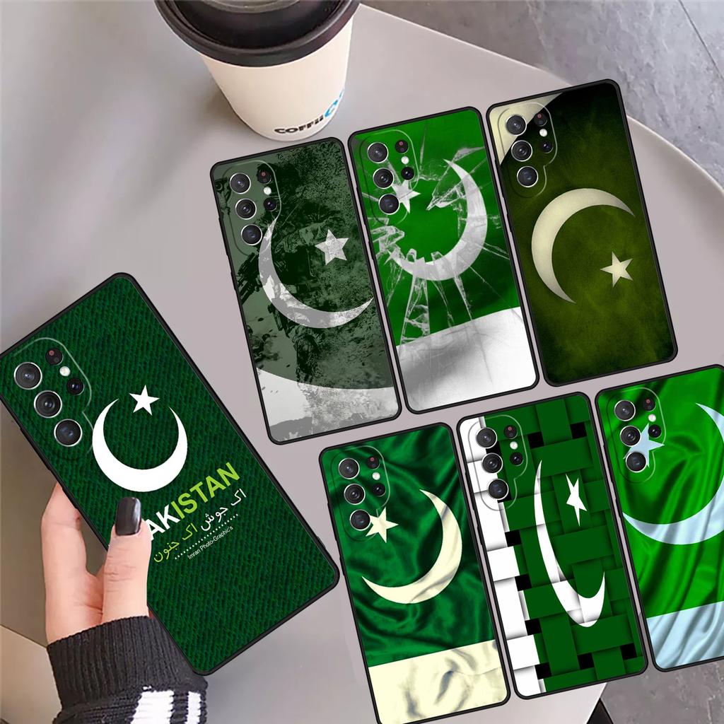 Pakistan Flag Banner Phone Case Cover Coque For Samsung Galaxy S24 Ultra 23 S22 Plus S21 FE S20 Note 10 Pro Note 20 lite