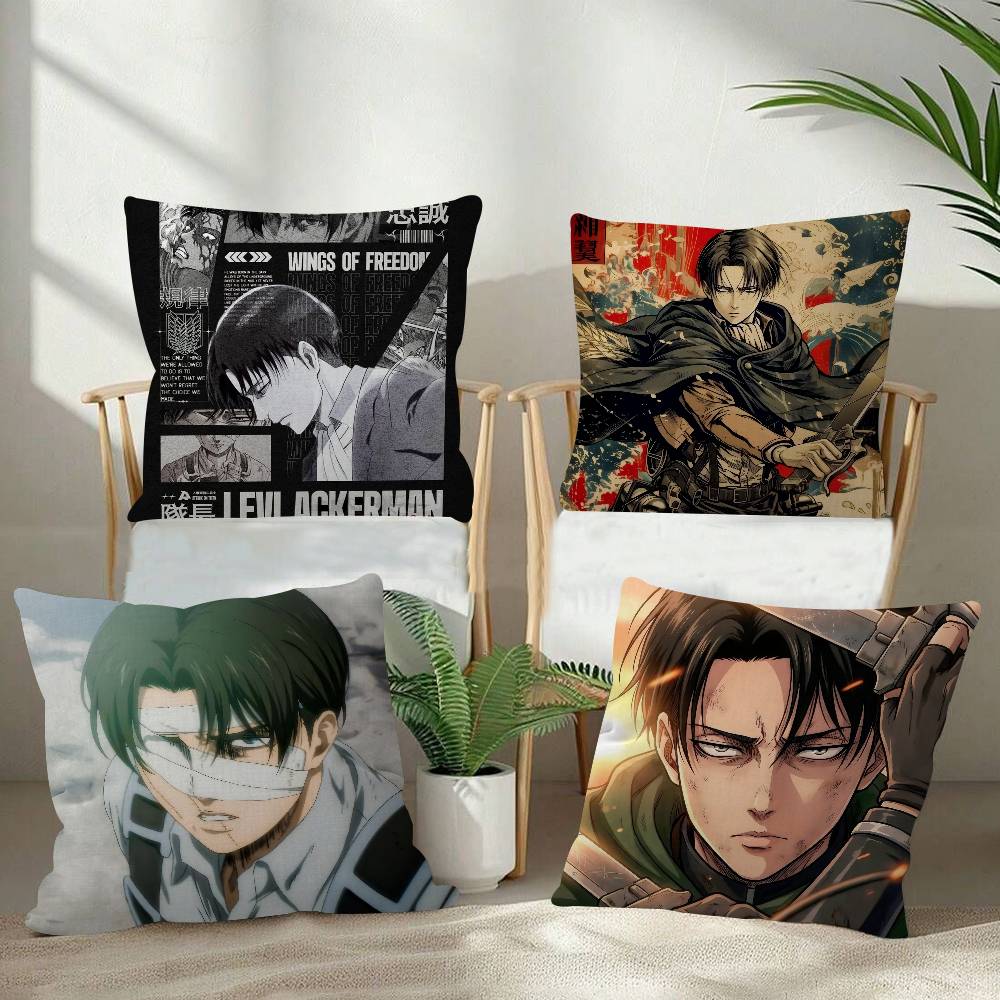 Anime Attack On Titan Levi Ackerman Pillow Cushion Cover Pillowcase Living Room Sofa Home Decor