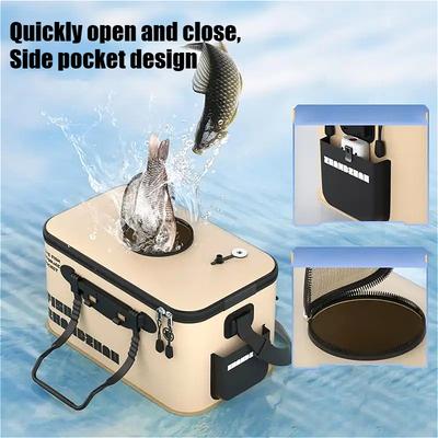 Folding Fish Bucket Fish Box Large Fishing Bucket Batch Fishing Bucket Fishing Bucket Outdoor Multifunctional  Fishing Bucket