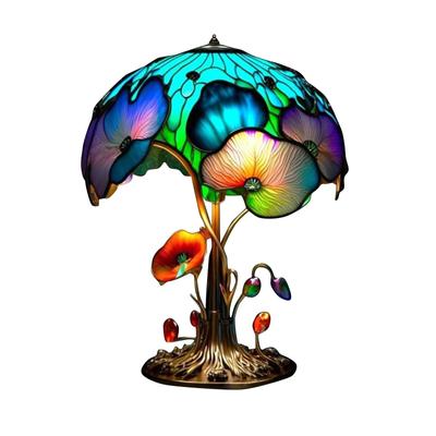 Painted Resin Plant Table Lamp Desktop Decoration