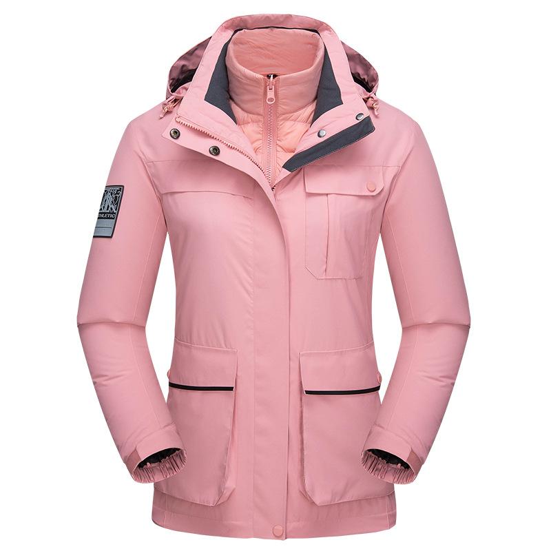 Autumn and Winter Jacket Three-in-one Two-piece Velvet Liner Wind Shield and Water Repellent Outdoor Activity Mountaineering Jacket