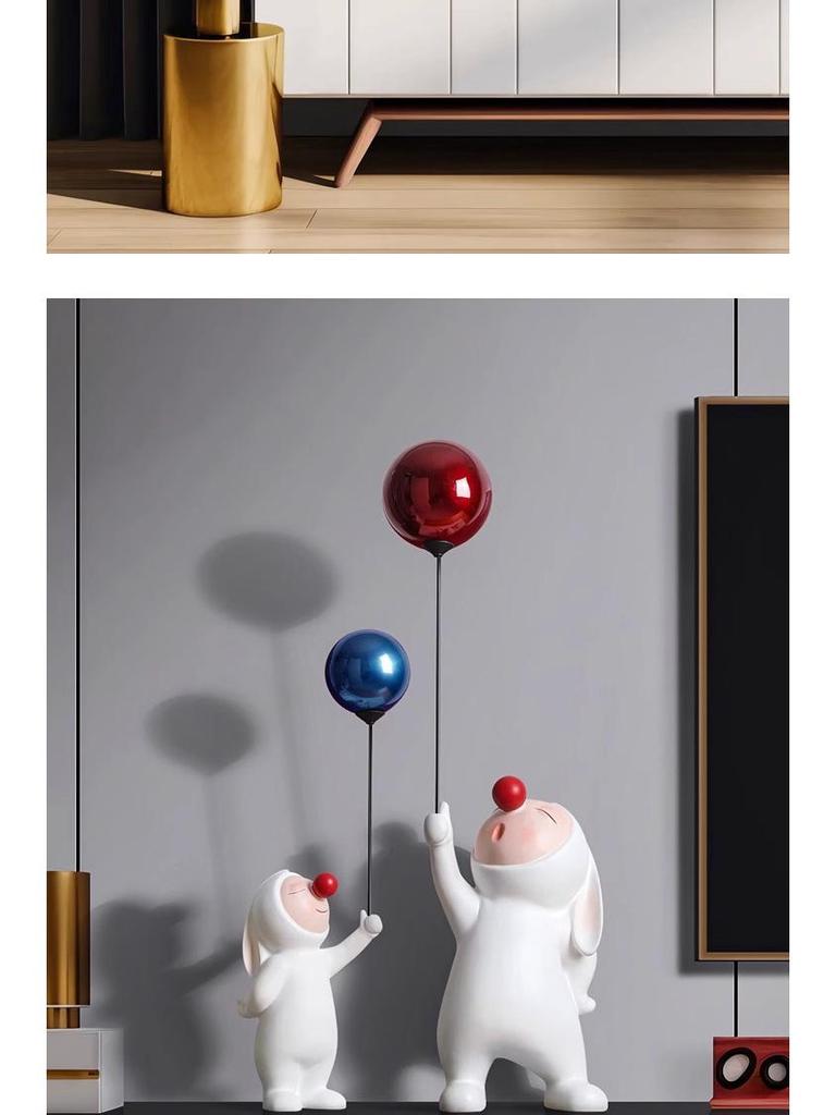 Rabbit Luxury Dual-Sided Balloon Ornaments for TV Cabinet & Living Room