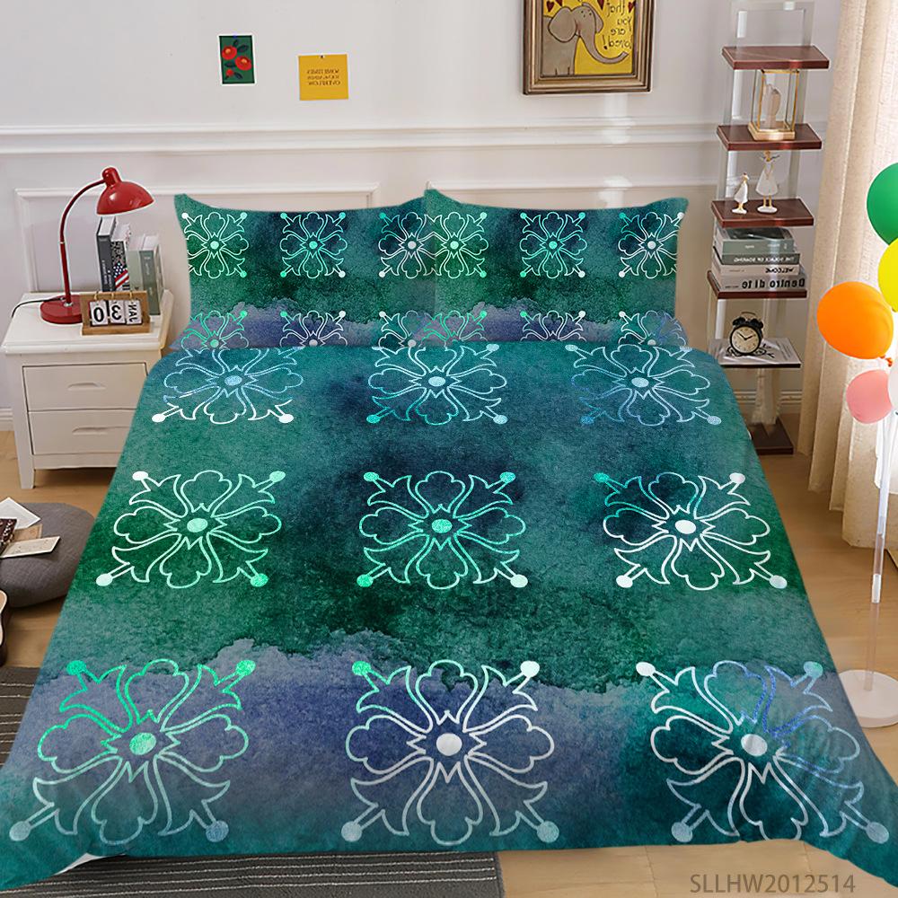 

Simple Watercolor Series Polyester Quilt Cover Pillowcase Two Or Three-Piece Set 3D Digital Printing Source Factory EU single 135*200