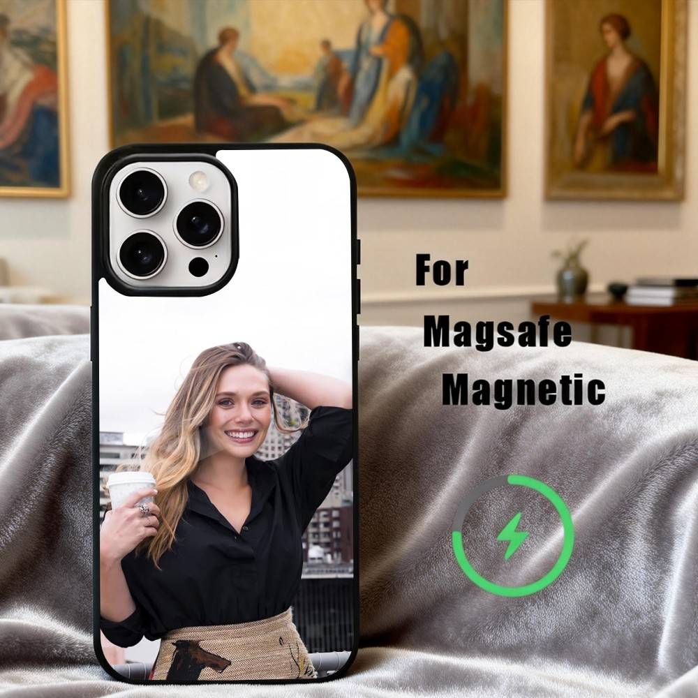 E-Elizabeth O-Olsen Actress Phone Case For iPhone17,16,15,14,13,12,11 Plus,For Magnetic Wireless Charge Cover