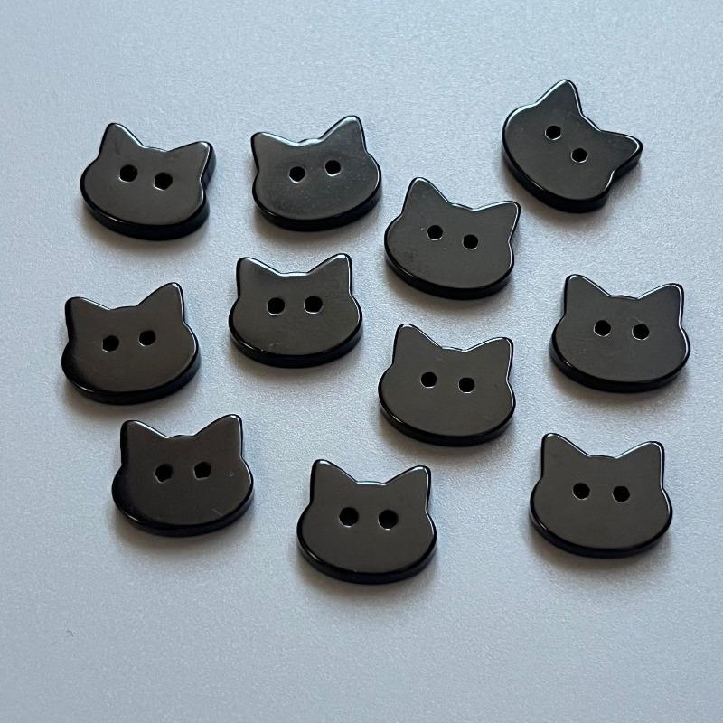10pcs Black Kitten Buttons Cute Cat Shaped Novelty Buttons for DIY Crafts Childrens Clothing Decoration Apparel Sewing Supplies