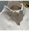 Women's Spicy Girl High-Neck, Waist-Cinching Warm T-shirt: Long-Sleeve, Double Zipper, Polar Fleece Base/Outerwear for Autumn/Winter