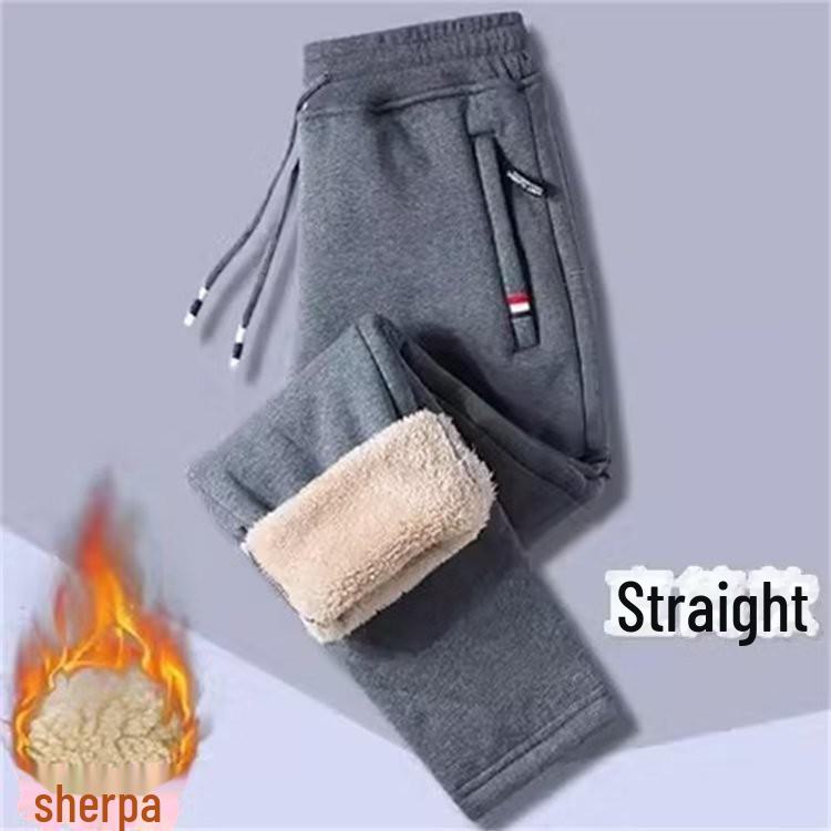 VantaGoods Dikke pluche lamsleren joggingbroek voor heren - Warme, losse, grote maten casual sportbroek voor herfst en winter 4XL