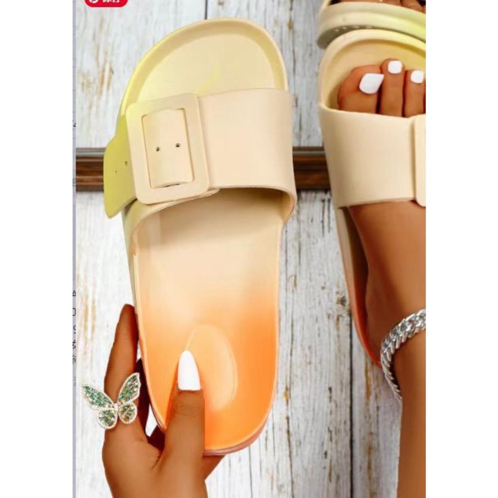 Women's Slippers Korean Version Fashionable Cool Slippers for Outdoor Wear, Casual Home Wear, One Line Dragging, Soft Soled Comfortable Sandals