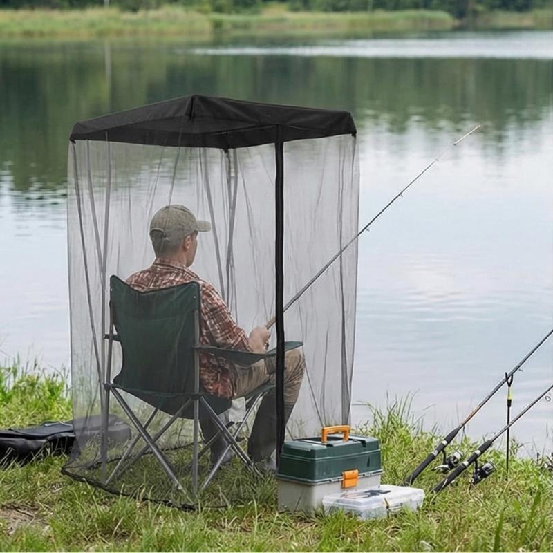 Outdoor Folding Chair Mosquitoes Net Portables Chair Canopies Breathable Mosquitoes Tent For Camping And Fishing