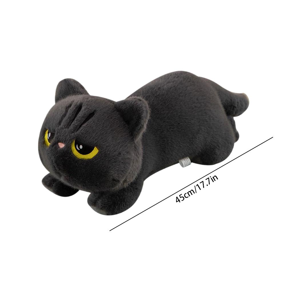45cm New Cute Cat Lying Doll Plush kawaii Big Cuddly Pillow Cushion Black Cat Plush Toy Doll Home Decor For Kids Brithday Gift