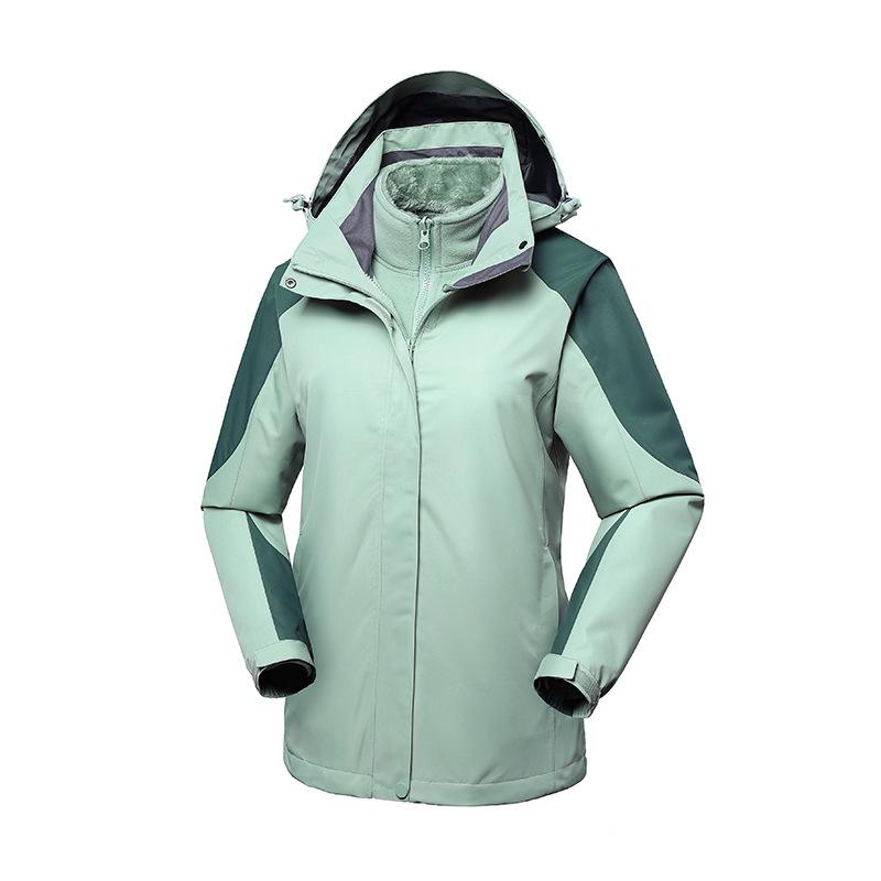 Autumn and Winter Outdoor Jacket Coral Velvet Liner Thickened Warm Three-in-one Mountaineering Jacket Waterproof Jacket for Women