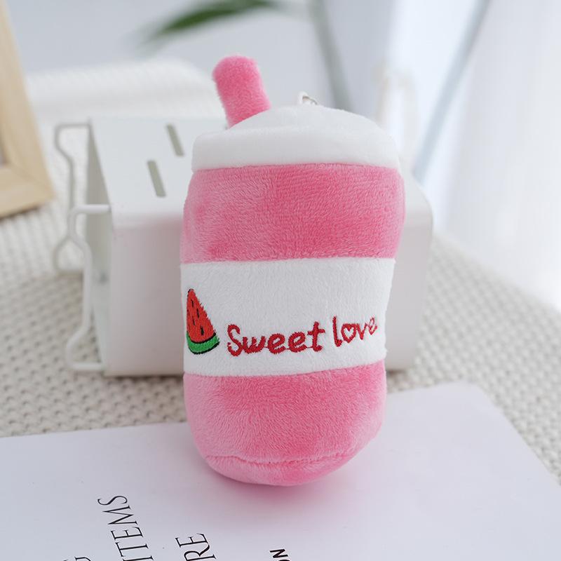 Cartoonstyle Charming Fruit Bubble Tea Plush Keychain In Vibrant Colors Tall 15cm