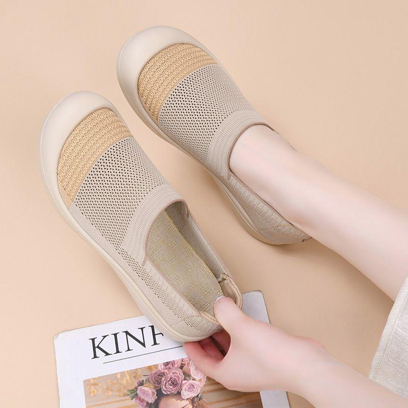 New breathable versatile and comfortable women's mesh shoes soft-soled casual walking shoes niche cloth shoes