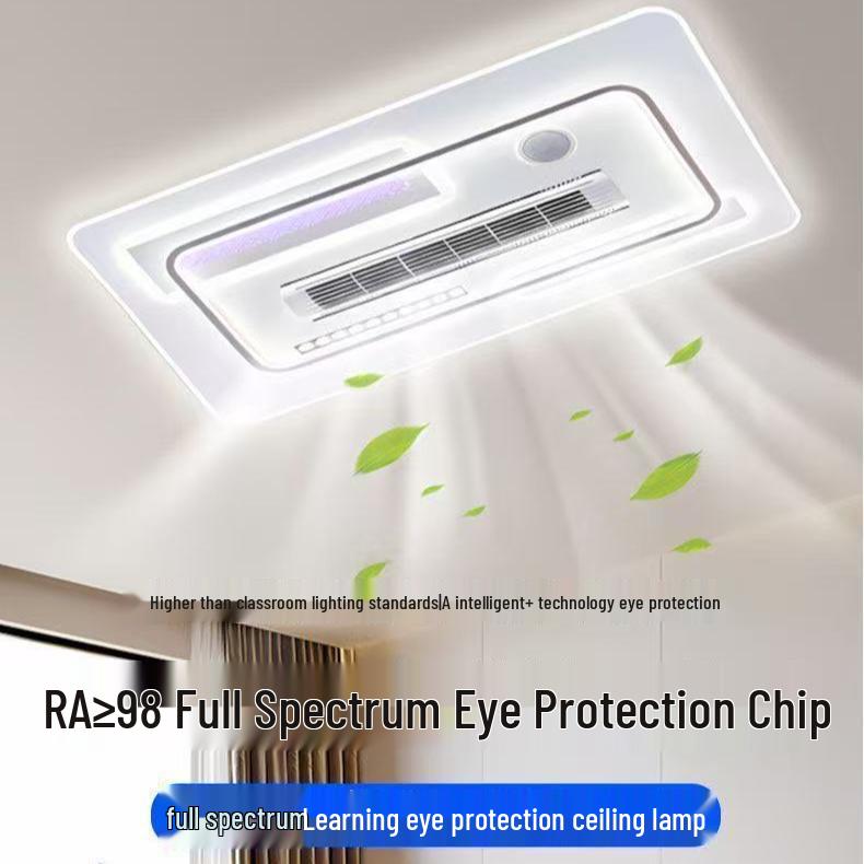 Smart Bladeless Ceiling Fan with Light, Voice-Controlled, Modern Design - 110V