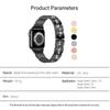 KALEBOL Rhinestone Watch Band for Apple Watch Series 11 10 42mm/9 8 7 41mm/SE3 SE2 SE 6 5 4 40mm/3 2 1 38mm Grid Block Zinc Alloy Strap
