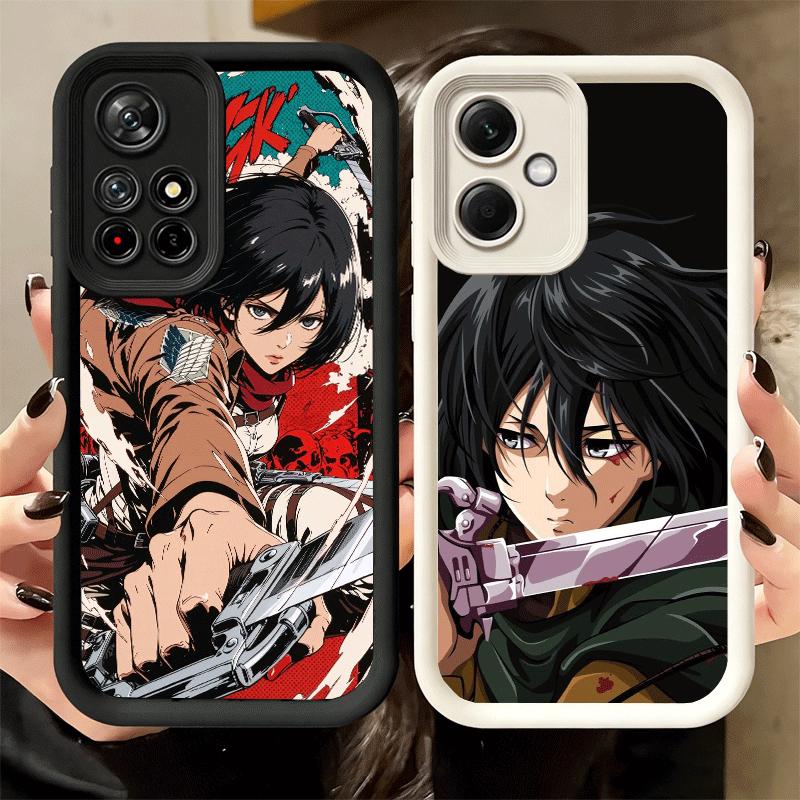 Phone Case for Xiaomi Redmi Note 15 14 13 Pro Plus A-Attack On T-Titan Mikasa Shell 12S 11 11S 11T 5G 14S Soft Silicone Funda