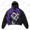 Street Trendy Brand Skull Pullover Sweater Digital Printing Casual Loose Hooded Sweater