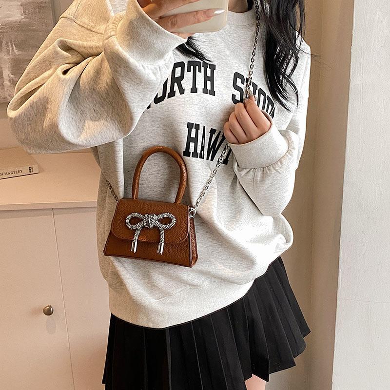 Bow Fashion Korean Version of Gentle Mini Handbag 2025 Spring and Summer New Versatile Ins Shoulder Messenger Bag Tide