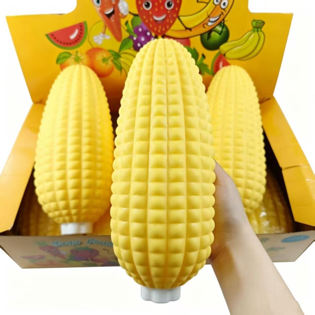 Giant Corn Shape Flour Filled Squeeze Toy Simulation Vegetable TPR Stress Relief Fidget Gadget Desktop Decor Gift
