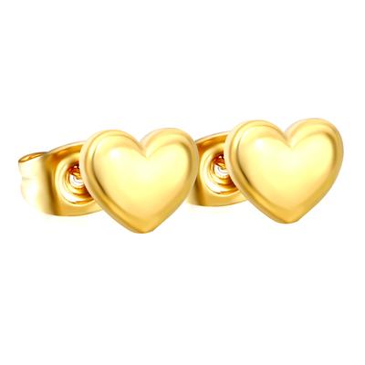 Elegant Small Glossy Heart Earrings Fashion Versatile High-End Ear Accessories