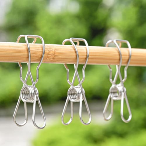 Frcolor Laundry Clips, Clothespins, Hangers, Clothes Drying Racks, Windproof, Stainless Steel, Multipurpose, Spring Bent Clamps, Clothes Drying Racks,